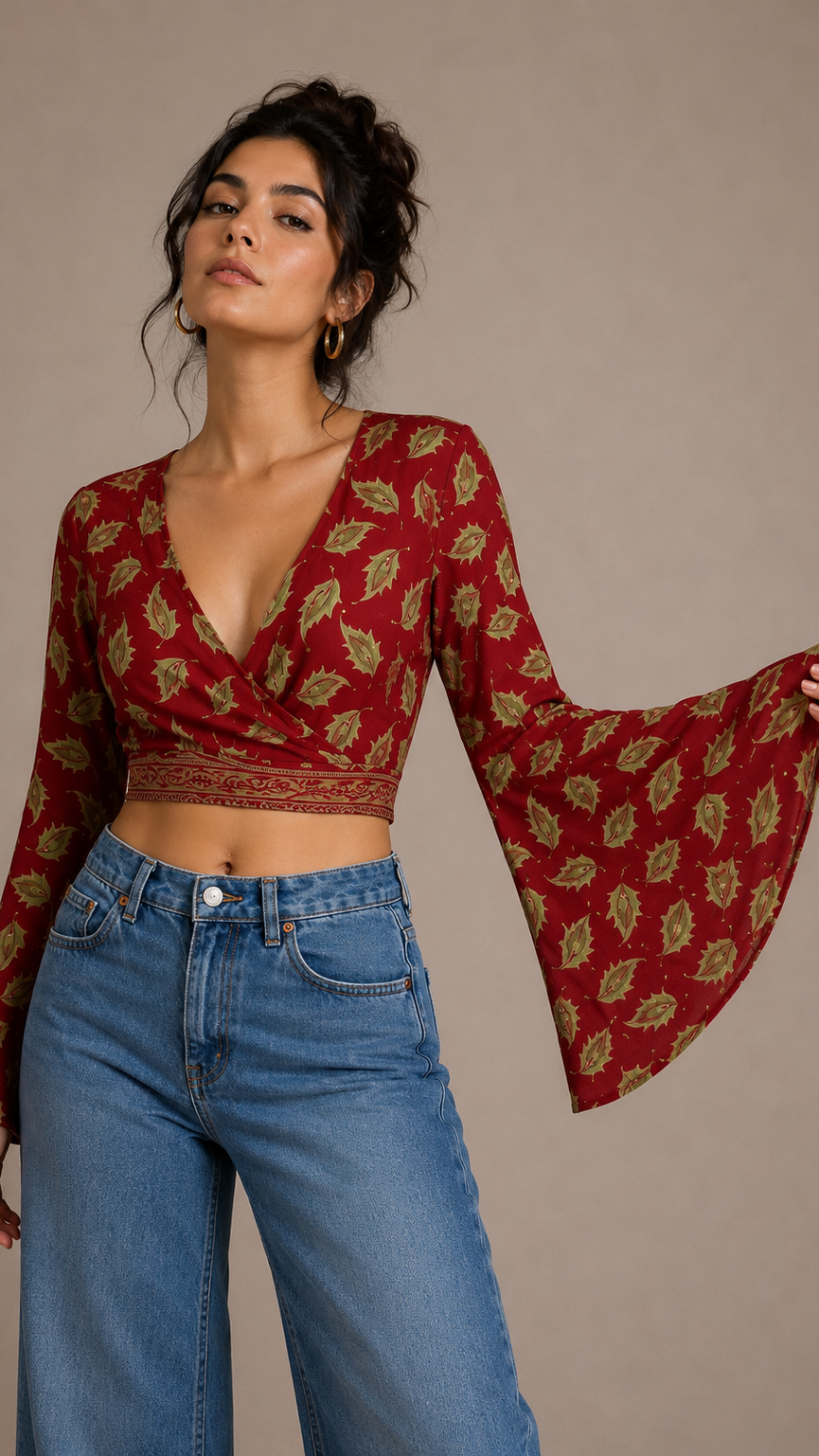 Regular Silk Wrap Top