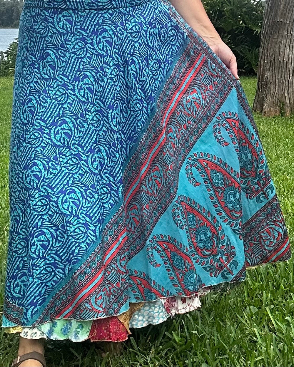 Patchwork Wrap Skirt