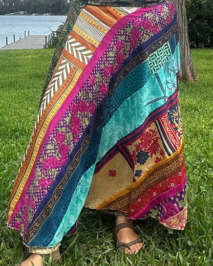 Patchwork Wrap Skirt