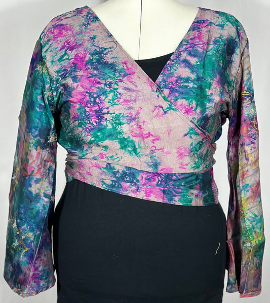 Plus Tie Dye Wrap Top