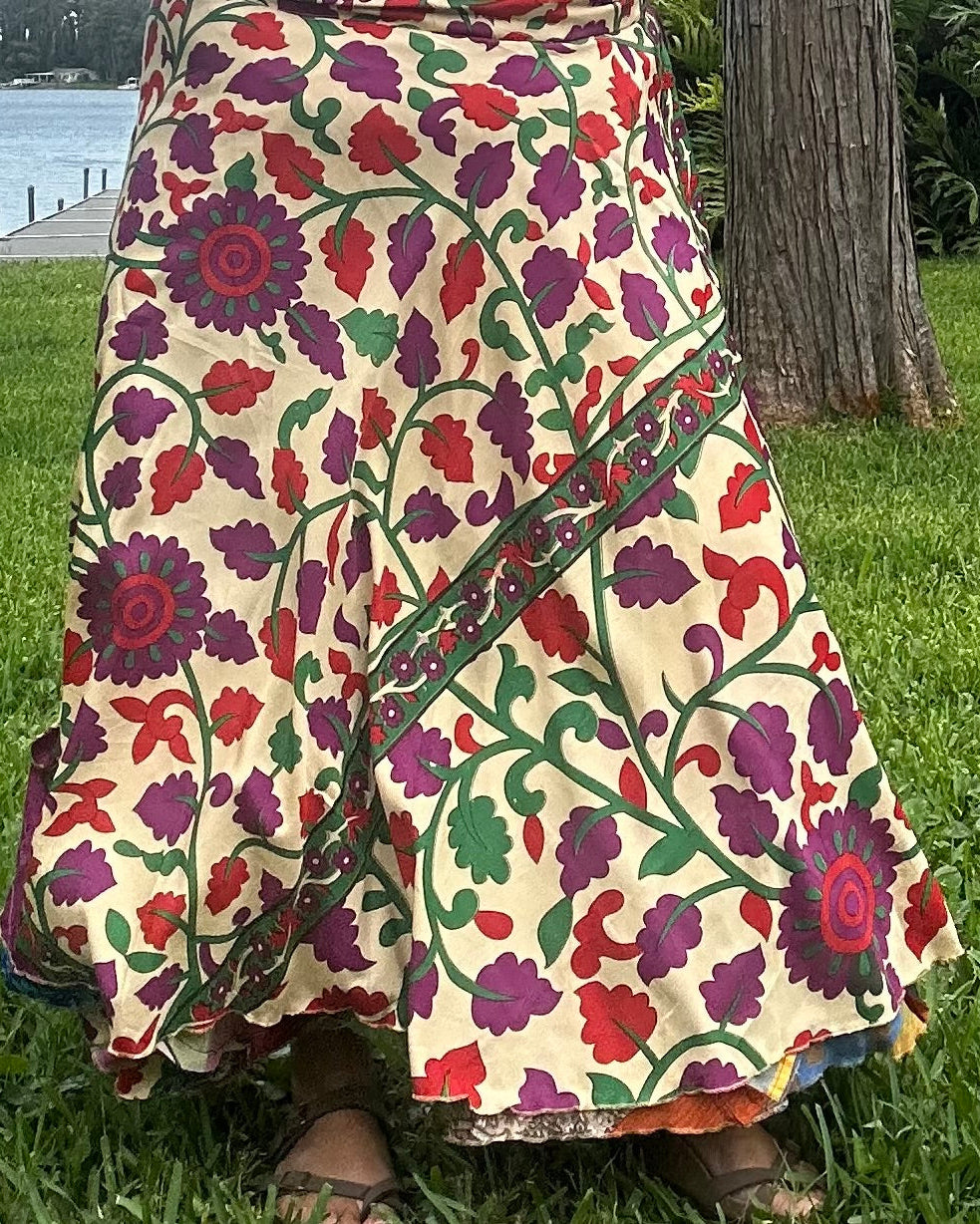 Patchwork Wrap Skirt