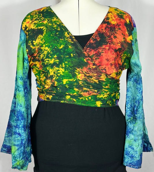 Plus Tie Dye Wrap Top