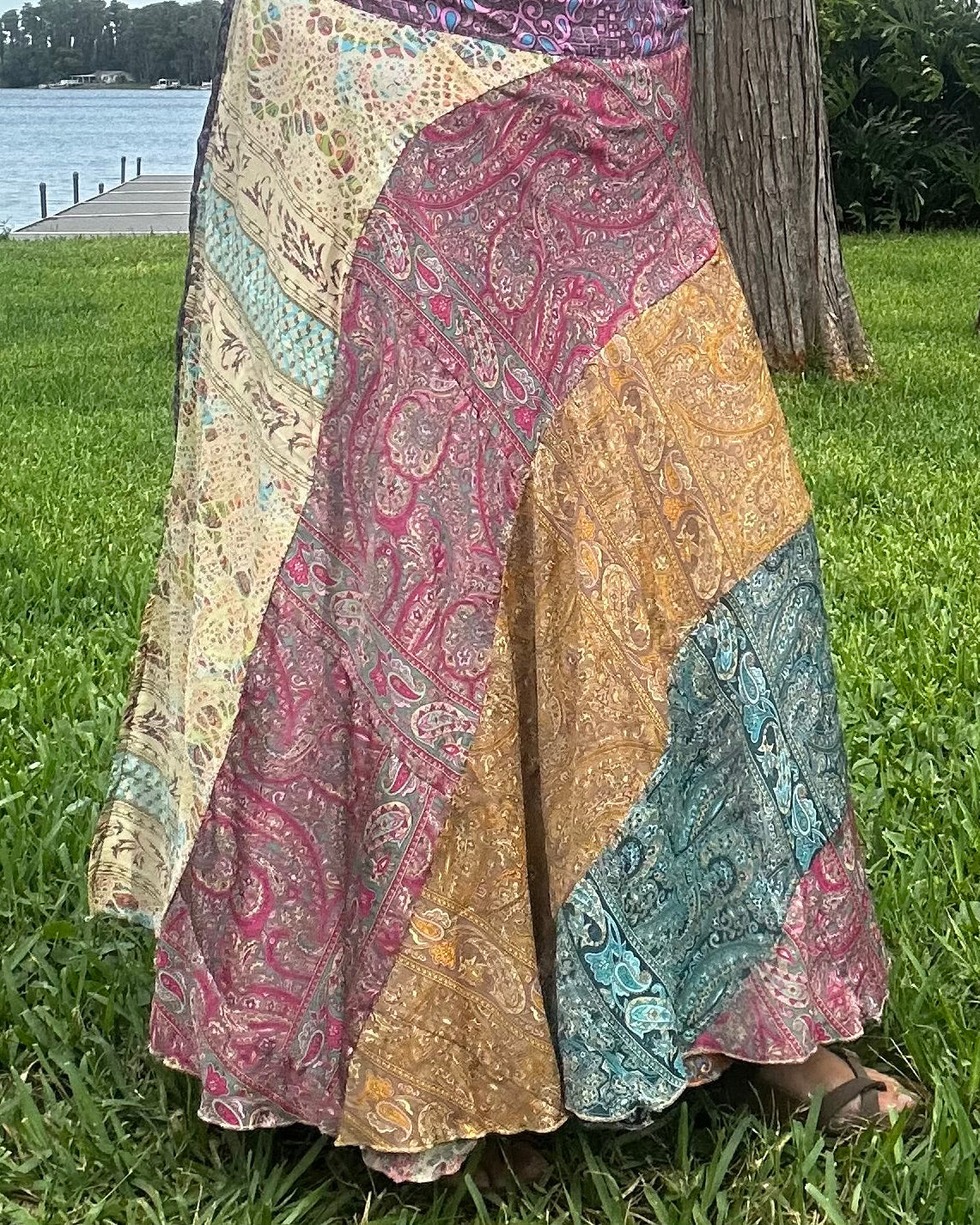 Patchwork Wrap Skirt