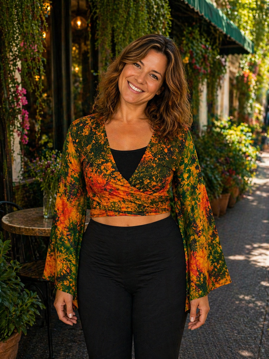 Regular Tie Dye Wrap Top