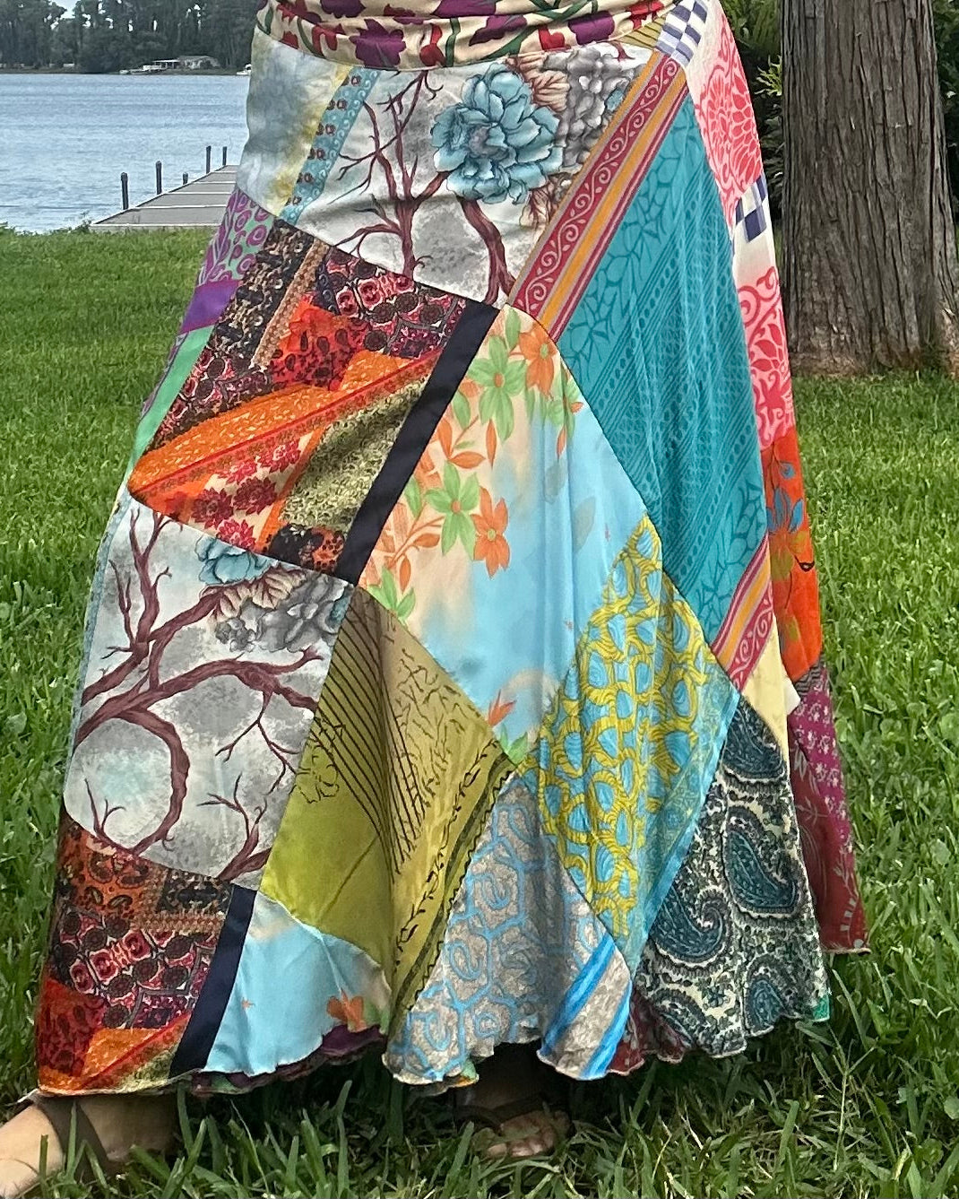Patchwork Wrap Skirt