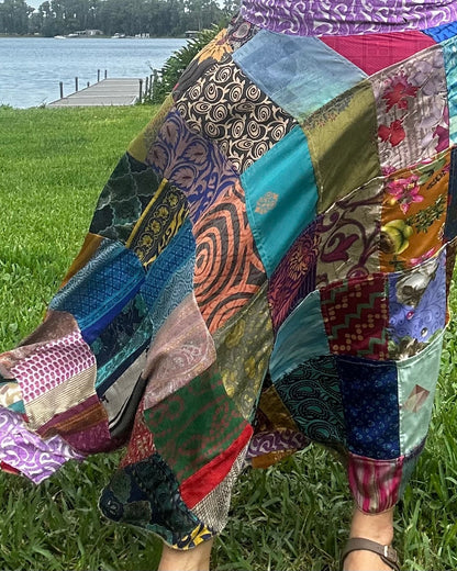Patchwork Wrap Skirt