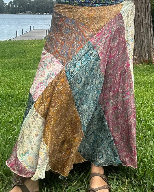 Patchwork Wrap Skirt