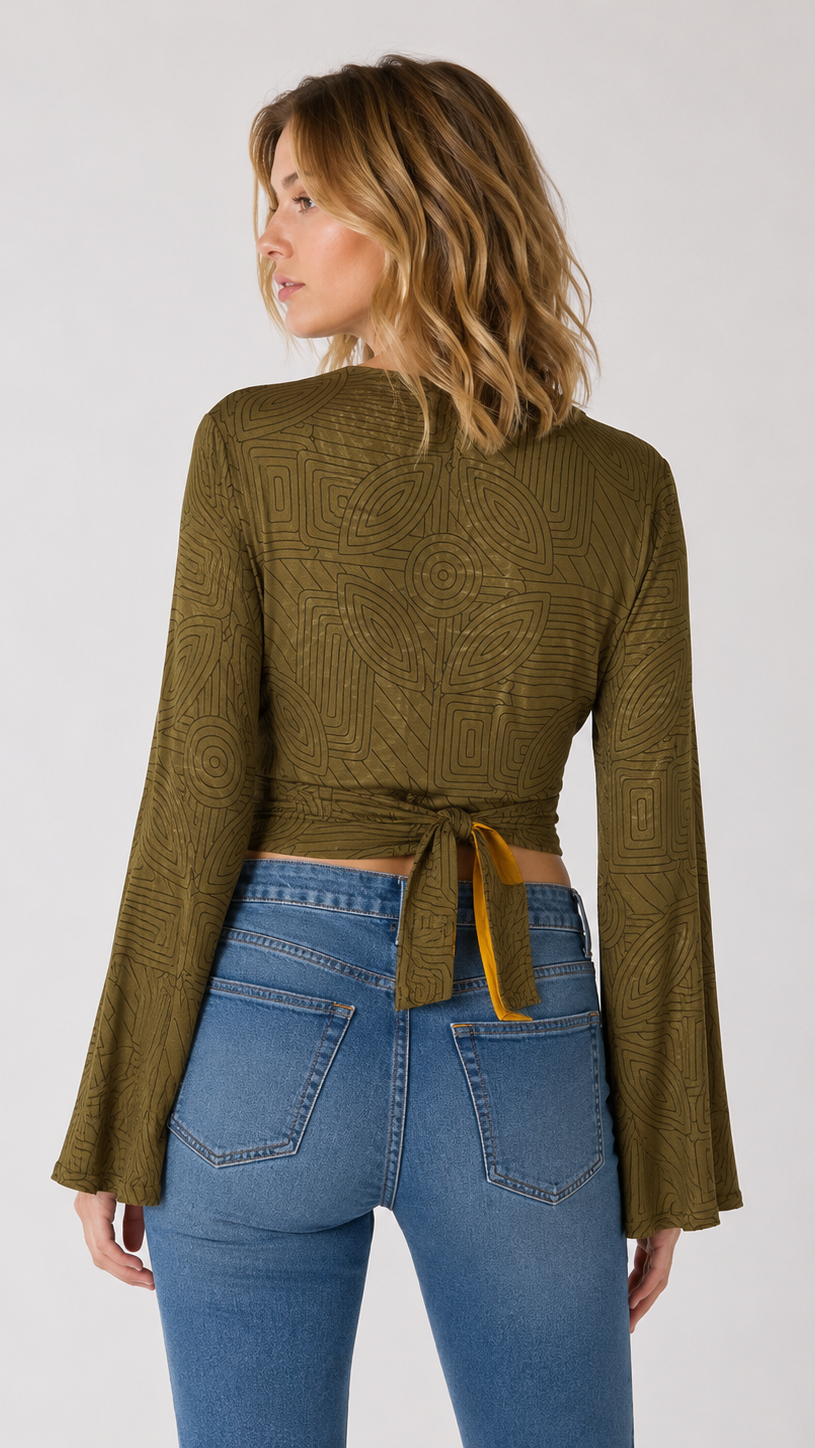 Plus Size Silk Wrap Top