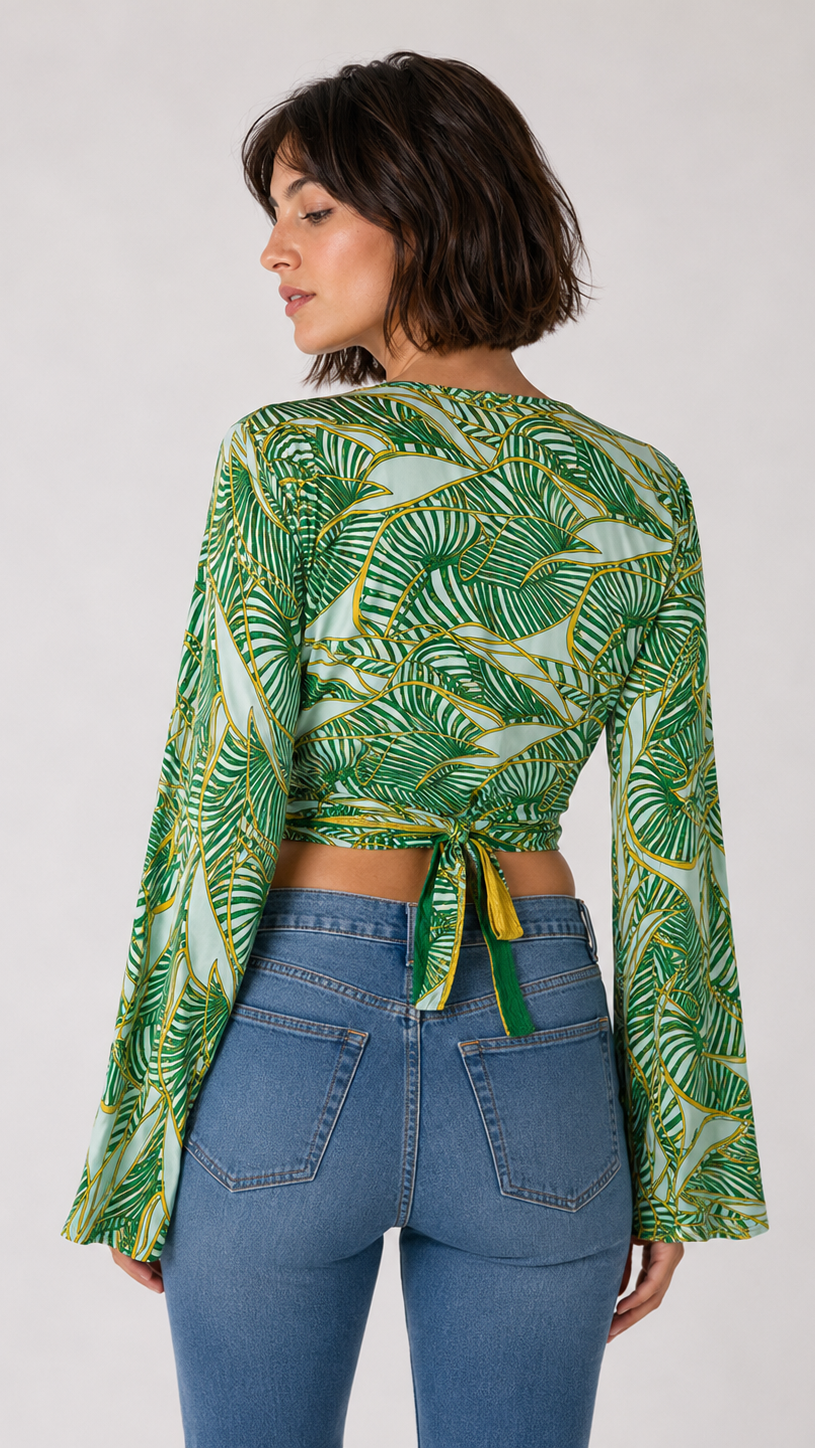 Plus Size Silk Wrap Top