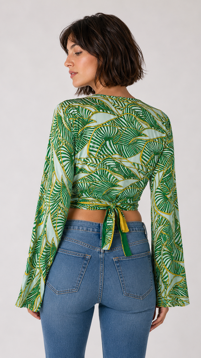 Plus Size Silk Wrap Top