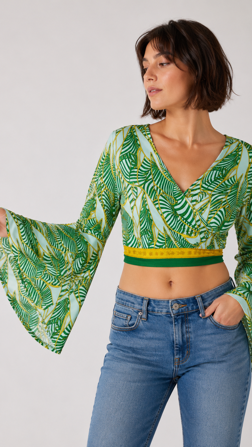 Plus Size Silk Wrap Top