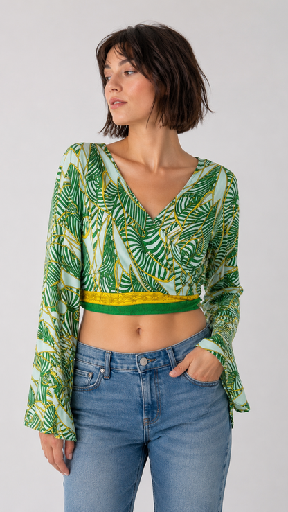 Plus Size Silk Wrap Top