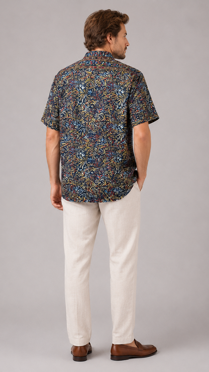 Men's Short Sleeve Silk Shirt