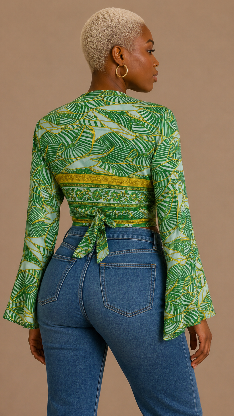 Plus Size Silk Wrap Top