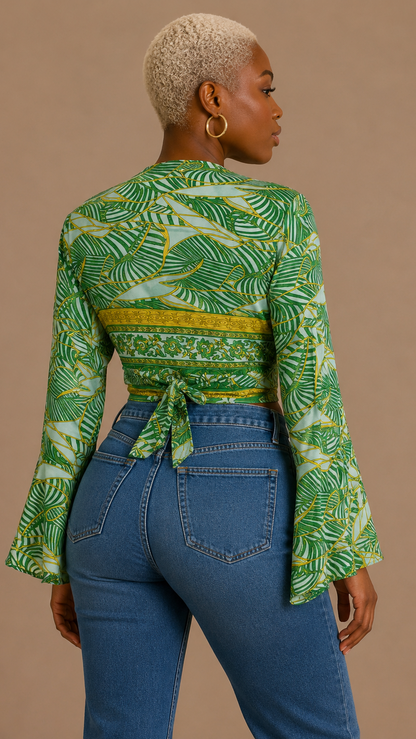 Plus Size Silk Wrap Top