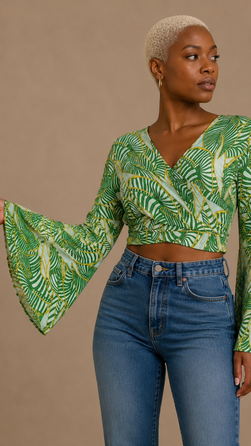 Plus Size Silk Wrap Top