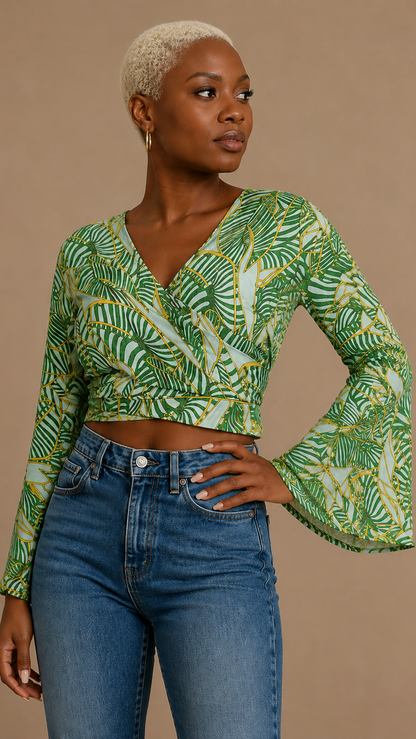 Plus Size Silk Wrap Top