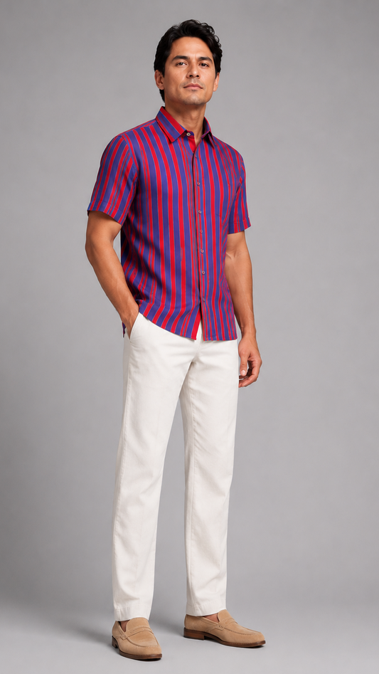 Men's Short Sleeve Silk Shirt