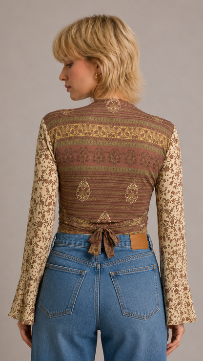 Regular Silk Wrap Top