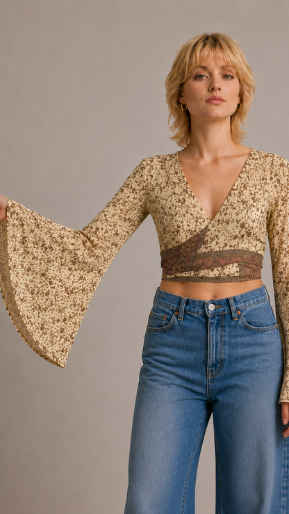 Regular Silk Wrap Top
