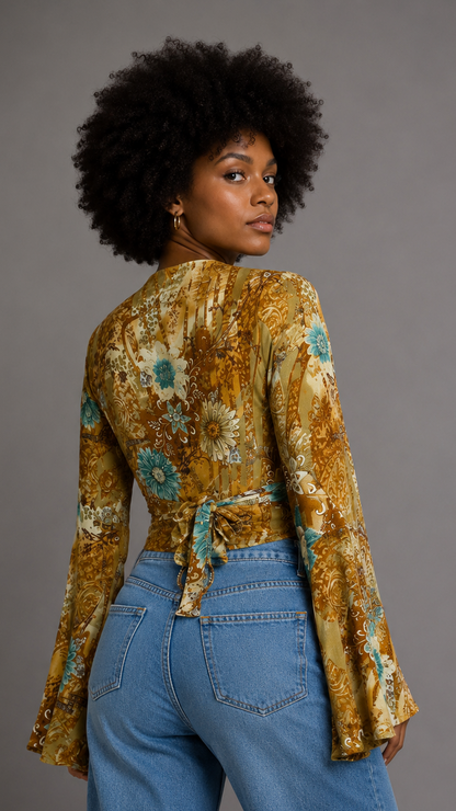 Plus Size Silk Wrap Top