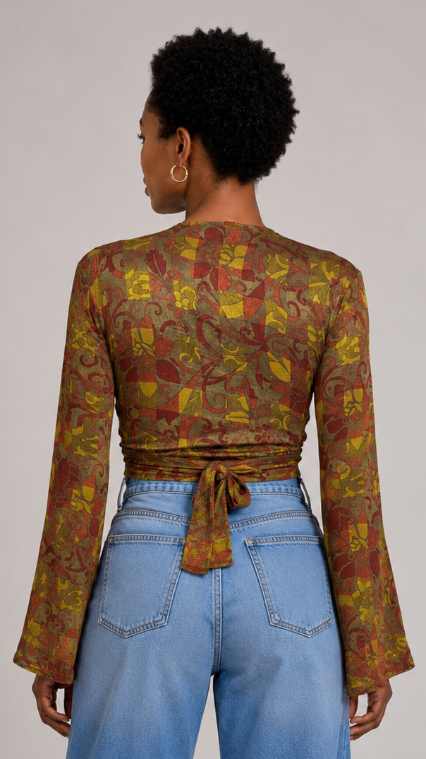 Regular Silk Wrap Top