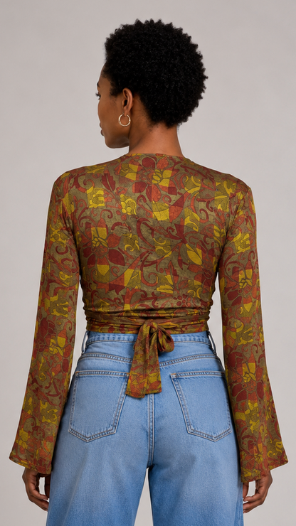 Regular Silk Wrap Top