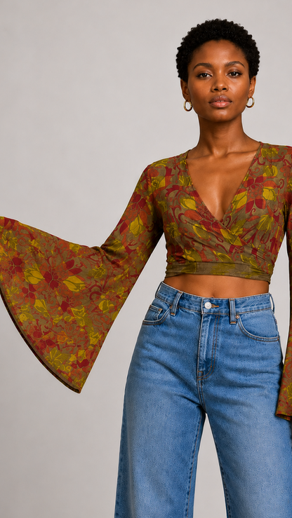 Regular Silk Wrap Top