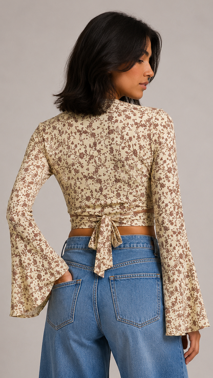 Regular Silk Wrap Top