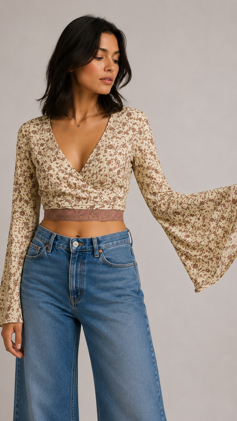 Regular Silk Wrap Top