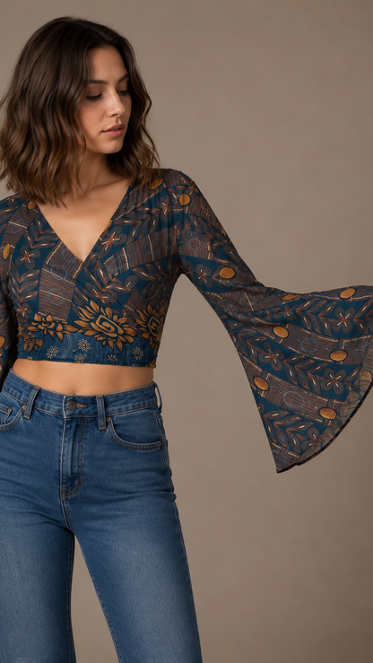Plus Size Silk Wrap Top