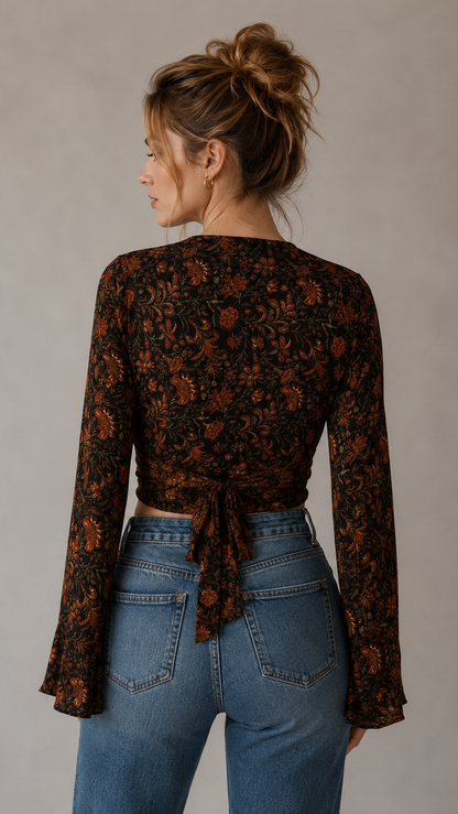 Plus Size Silk Wrap Top