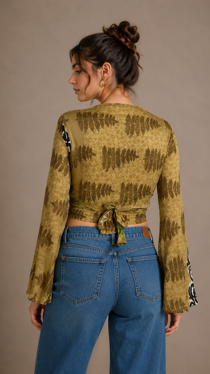 Plus Size Silk Wrap Top