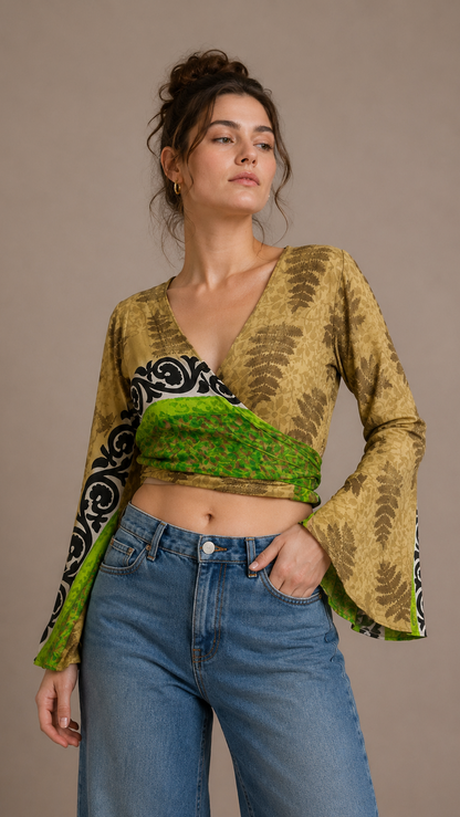 Plus Size Silk Wrap Top
