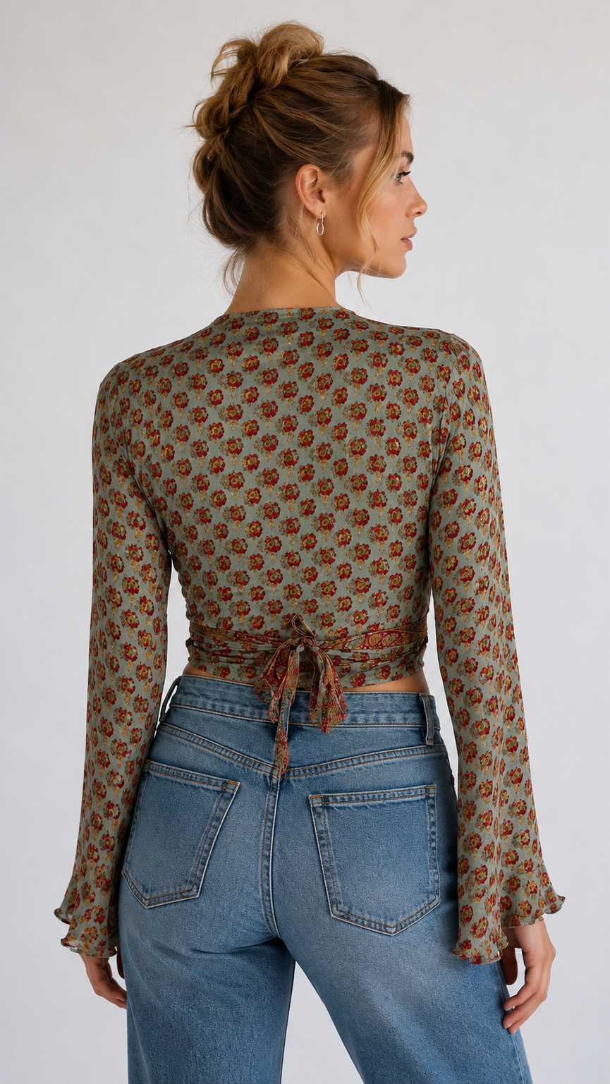 Regular Silk Wrap Top
