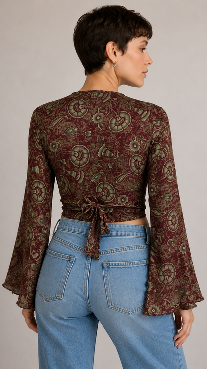 Regular Silk Wrap Top