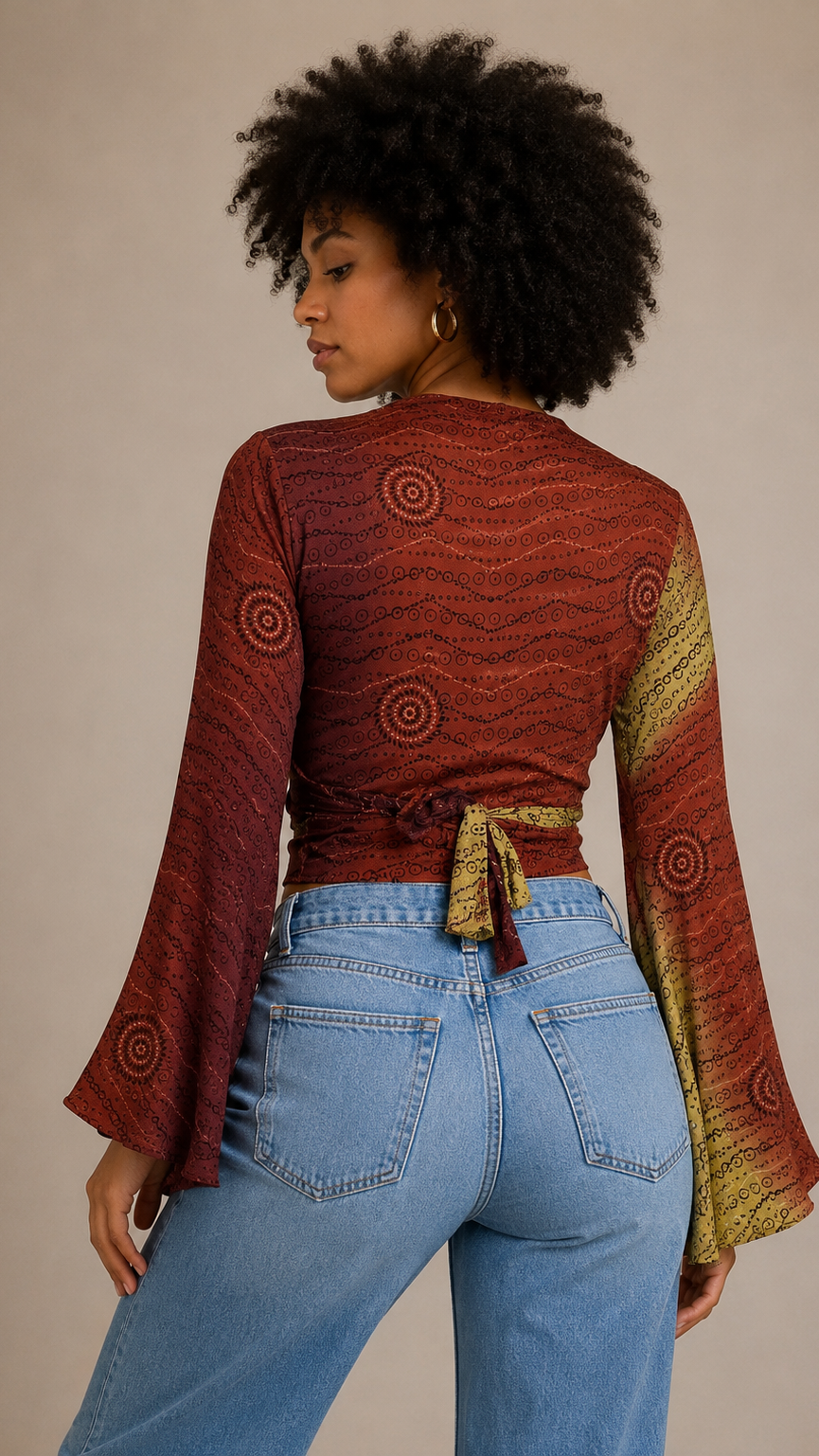 Plus Size Silk Wrap Top