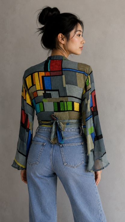 Regular Silk Wrap Top