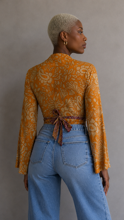 Regular Silk Wrap Top