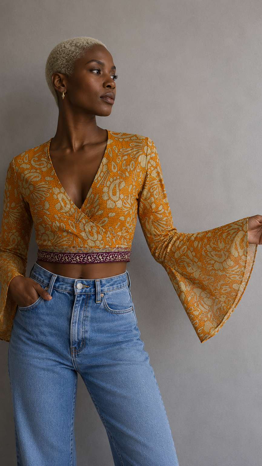 Regular Silk Wrap Top