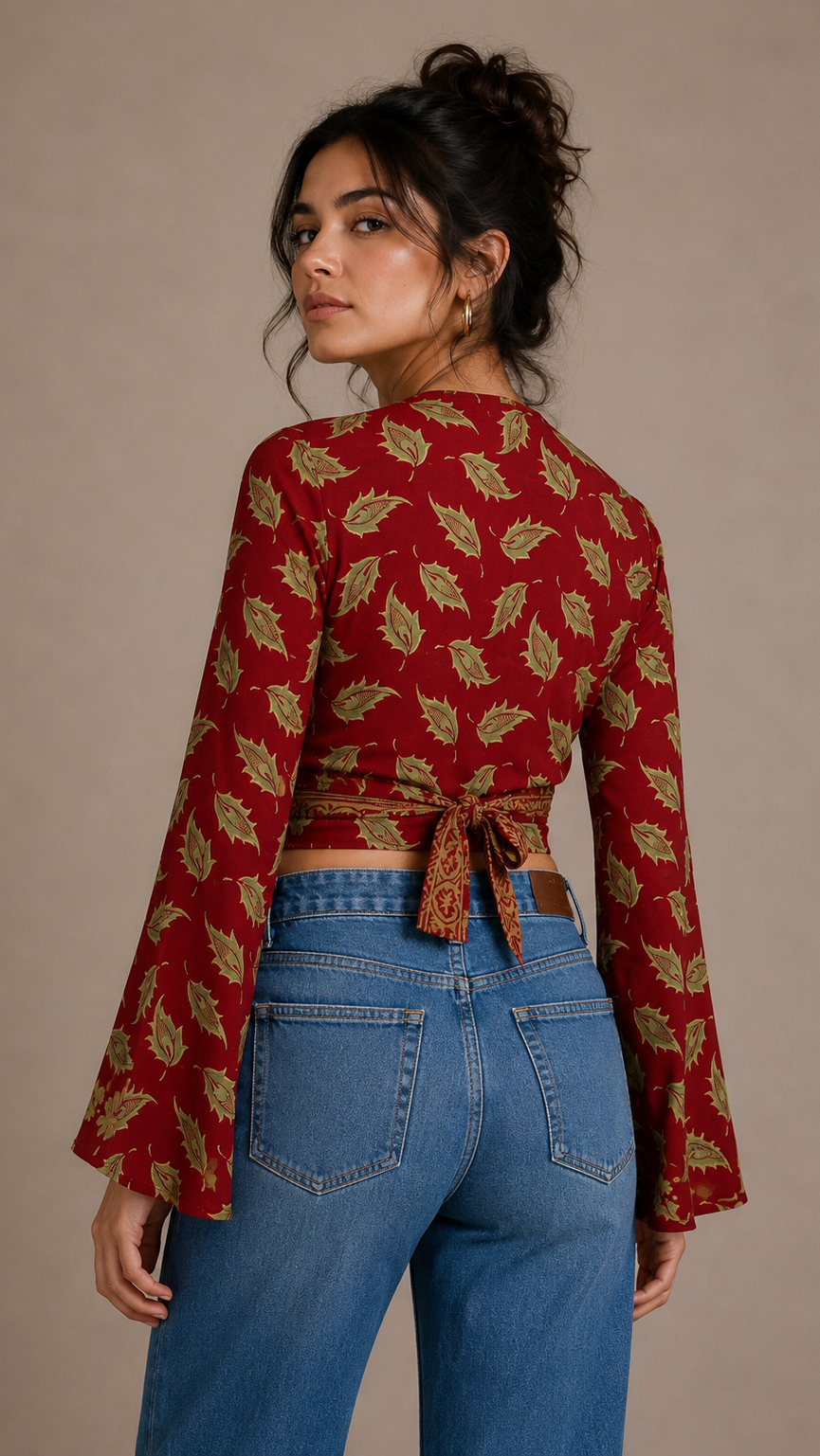Regular Silk Wrap Top