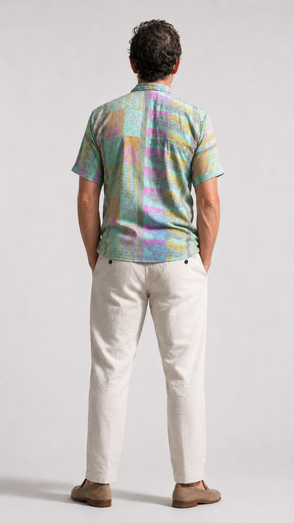 Men's Short Sleeve Silk Shirt