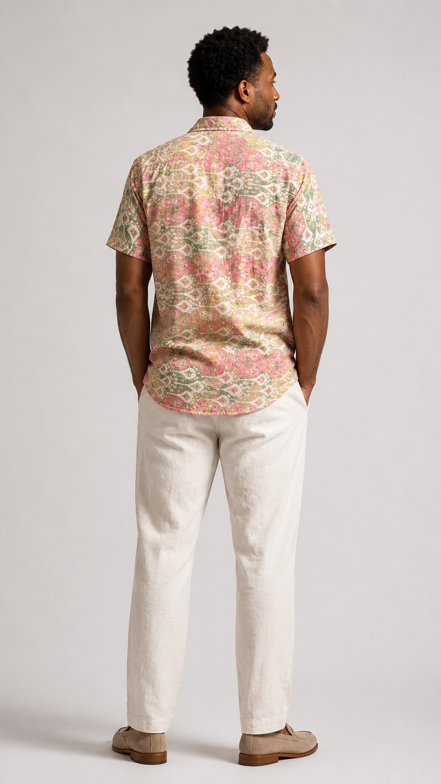 Men's Short Sleeve Silk Shirt