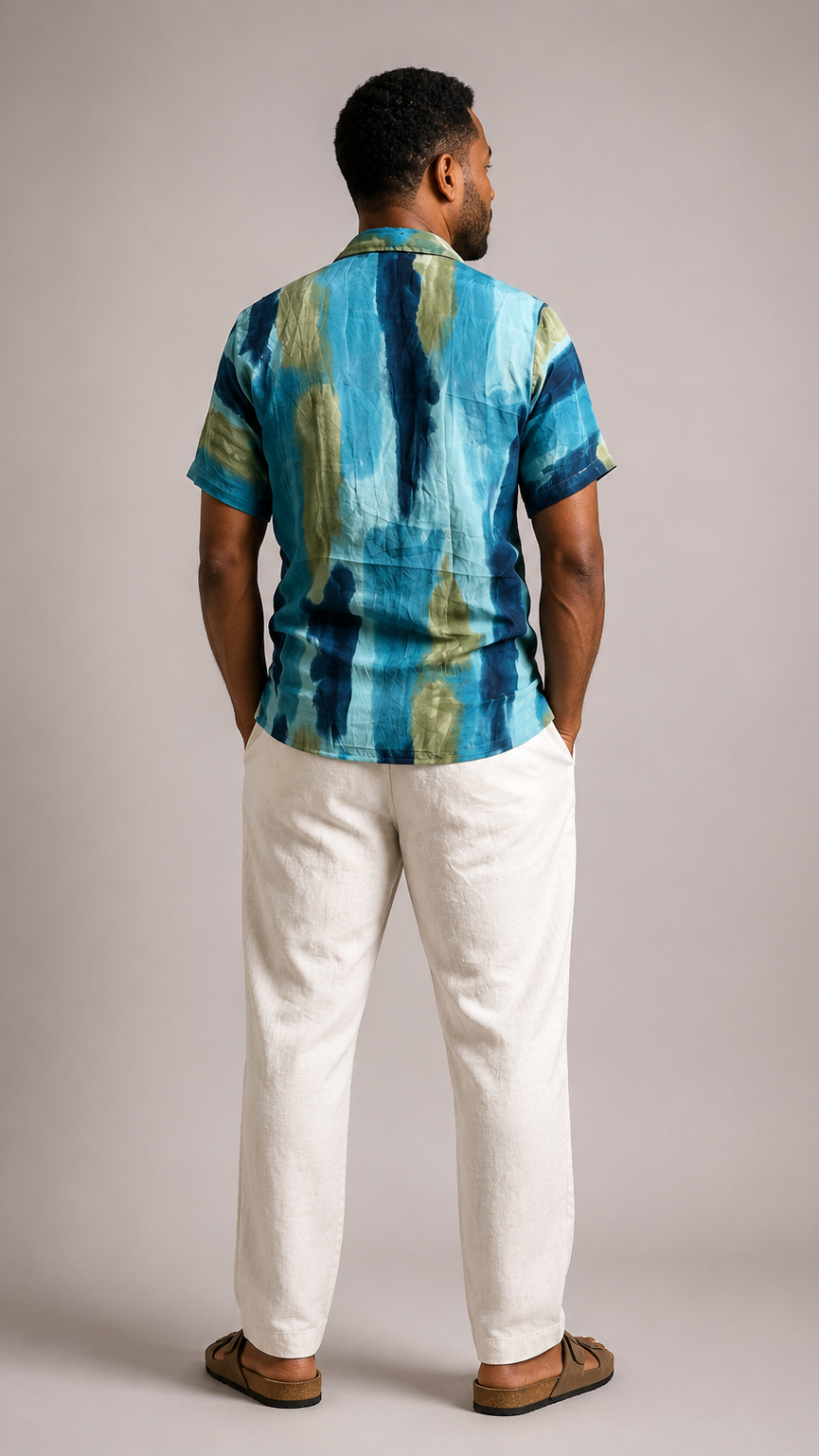 Men's Short Sleeve Silk Shirt