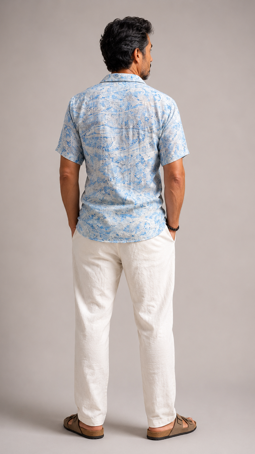 Men's Short Sleeve Silk Shirt