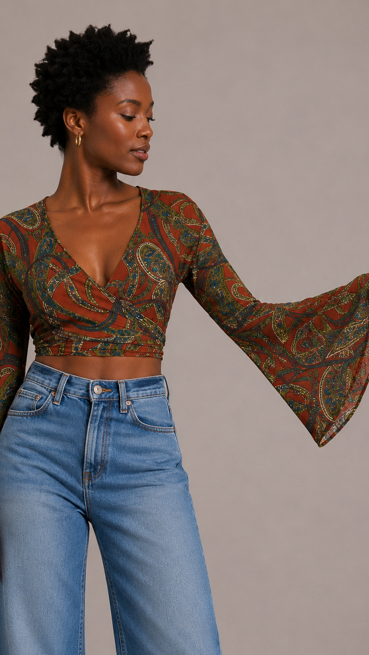 Regular Silk Wrap Top