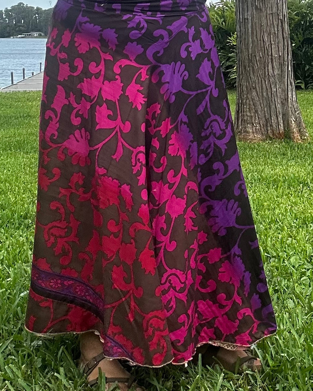 Patchwork Wrap Skirt