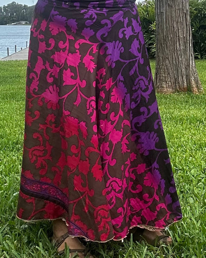 Patchwork Wrap Skirt