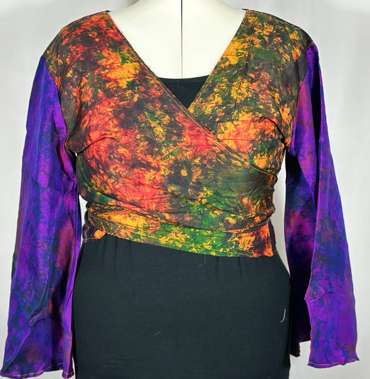 Plus Tie Dye Wrap Top
